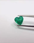 Heart cut natural colombian emerald GIA certified F1, from the Muzo mines.