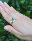 18k mens emerald ring