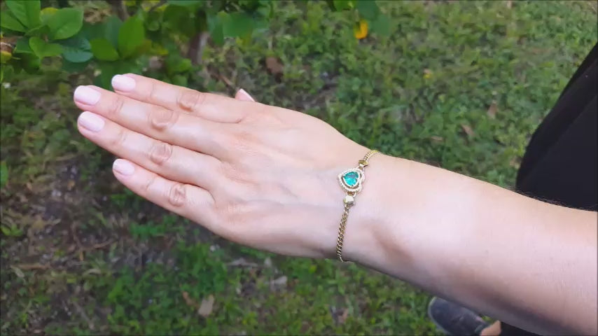 Heart emerald bracelet