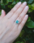 Platinum Emerald and Diamonds Ring