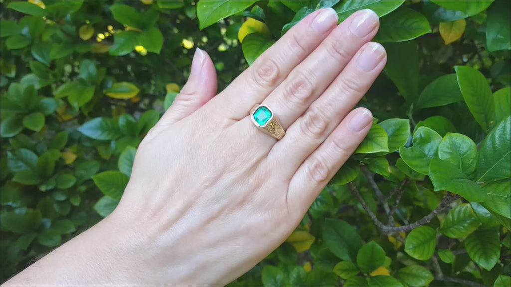 Authentic Colombian emerald ring