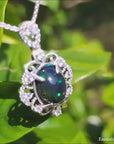 Welo Ethiopian black opal pendant in sterling silver 