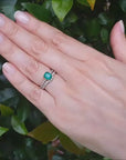 Emerald ring and wedding band