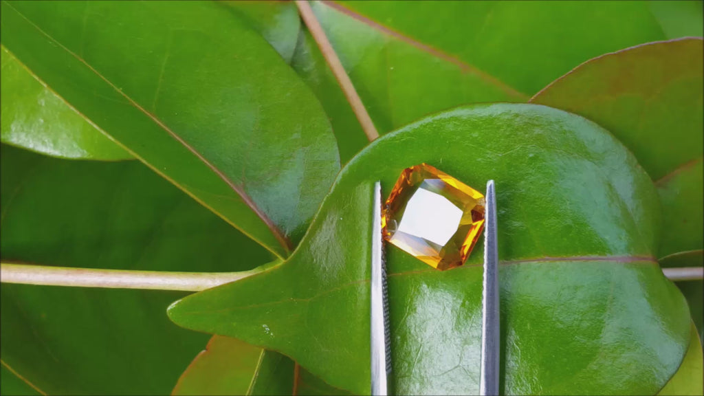 Loose radiant cut yellow sapphire