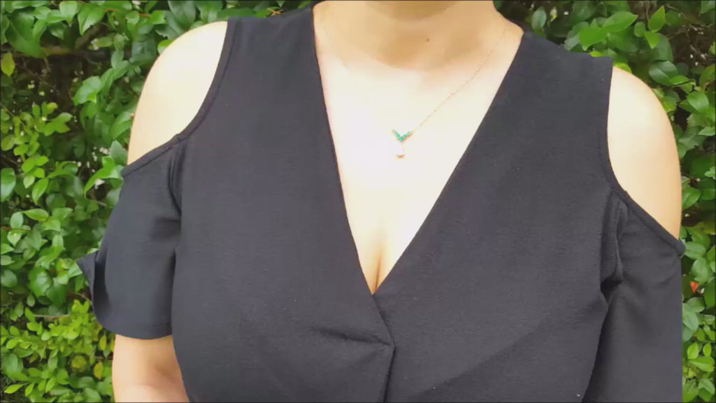 Real diamond emerald necklace for sale