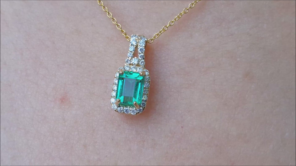 Emerald and diamond necklace