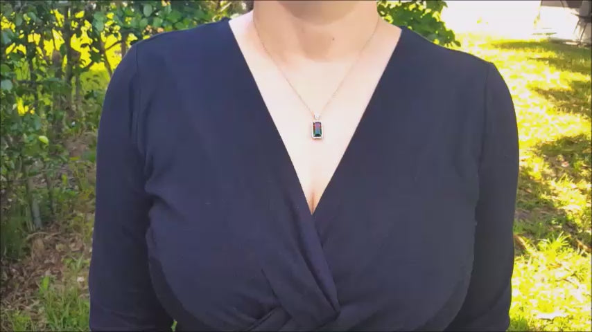 Watermelon tourmaline pendant necklace