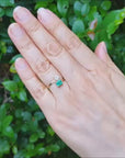 Natural colombian emerald and diamond you and me ring two stone made of 18k yellow gold.