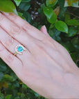 Horseshoe emerald ring for women