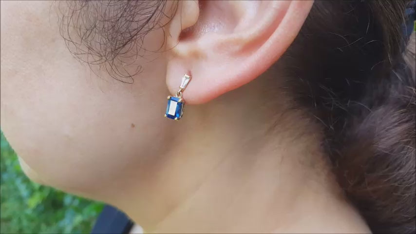 Real blue sapphire earrings