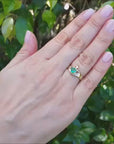 Genuine colombian emerald Claddagh ring  in 14k yellow gold.