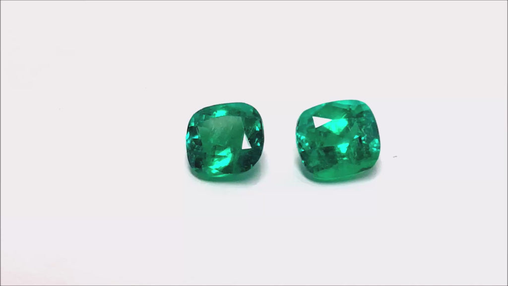 Real loose Colombian emeralds cushion cut
