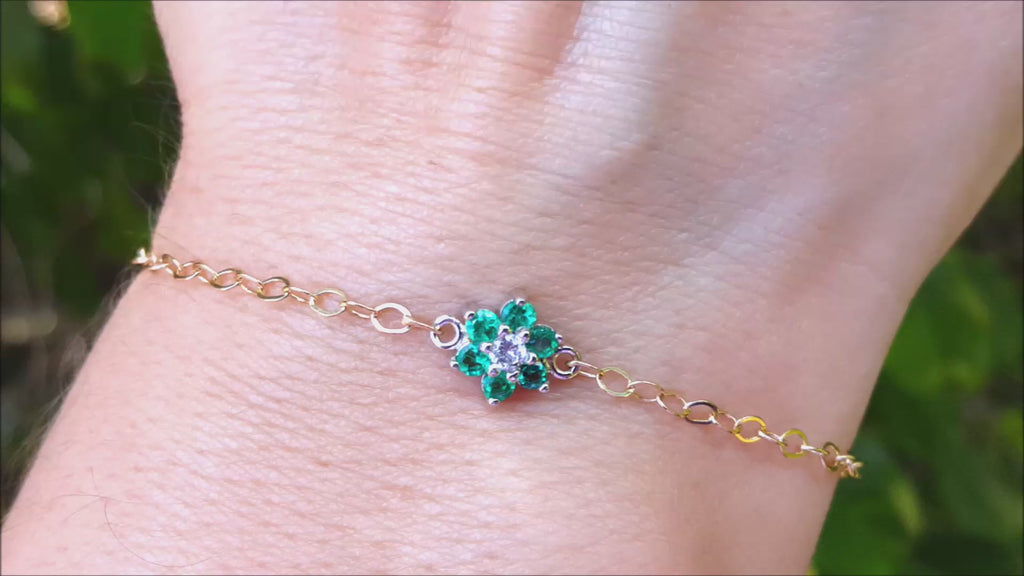Emerald and diamond bracelet