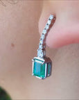 Genuine emerald earrings
