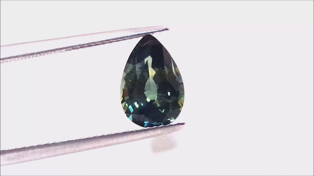 3.22 Carats Loose Australian Blue Sapphire Pear Shaped Vibrant Deep Blue Gemstone