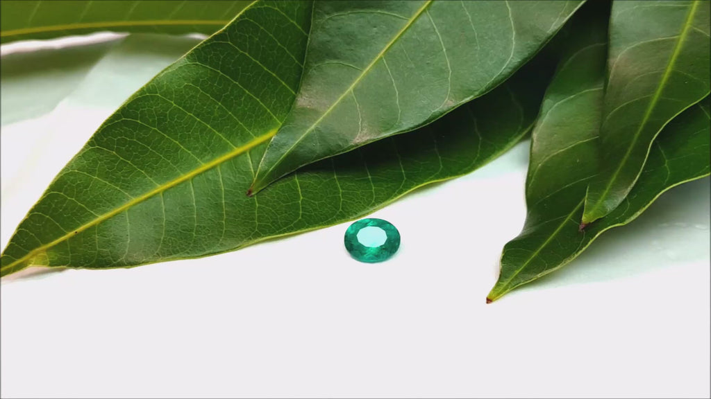 Oval cut Muzo Colombian emerald 