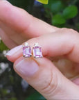 Pink sapphire stud earrings
