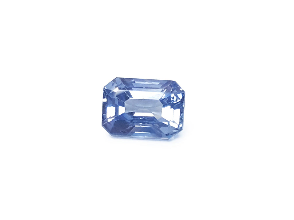 1.24 ct. Genuine Loose Sapphire Sparkling Medium Light Blue Emerald-cut for Sale