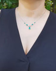 3.16 ct. Natural Colombian Emerald Necklace Made in USA