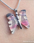 Butterfly Agate Silver Pendant-necklace