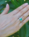 Emerald-cut women's emerald ring