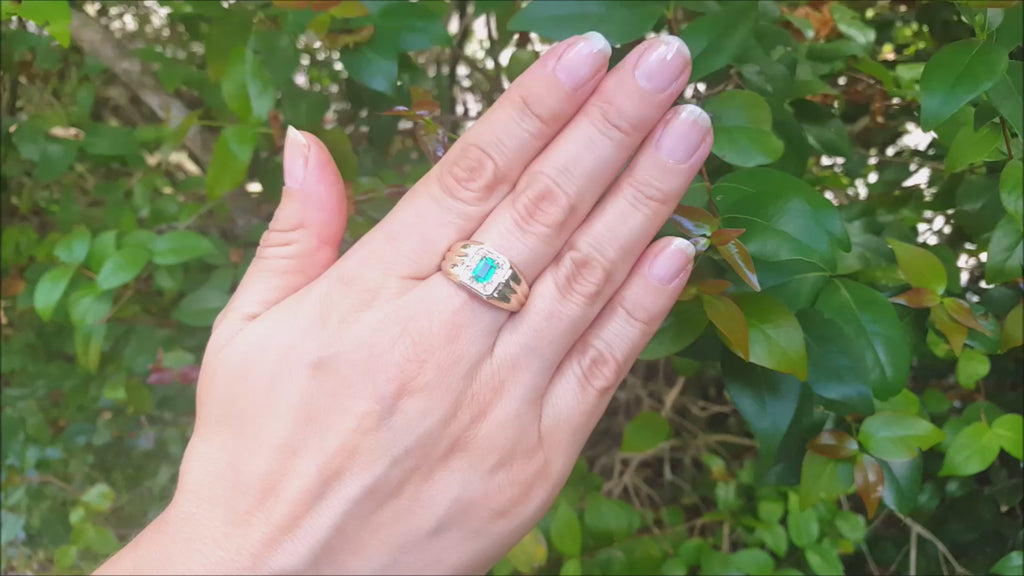 Men's Colombian emerald ring