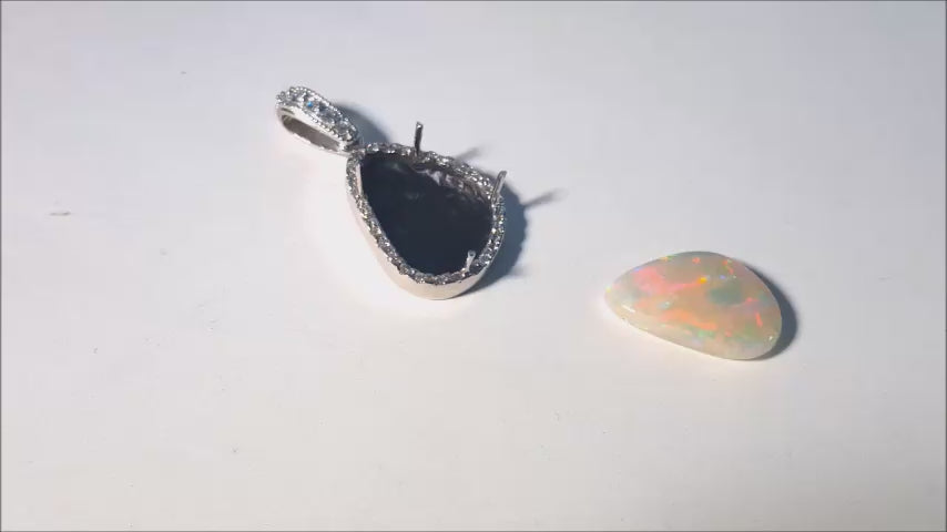 Solid Australian opal necklace
