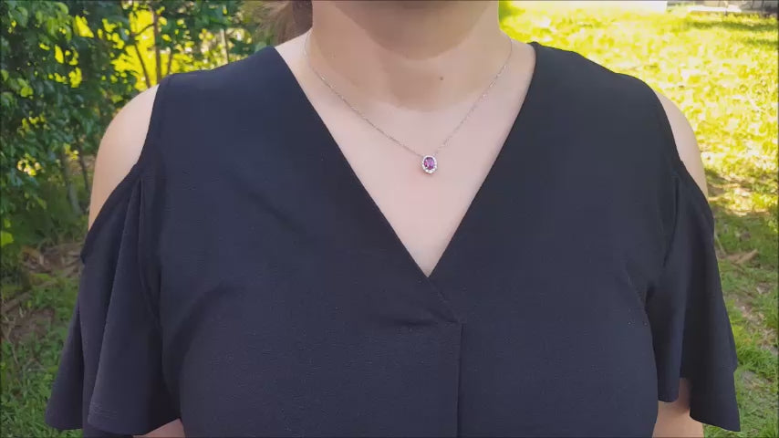 sapphire necklace oval cut