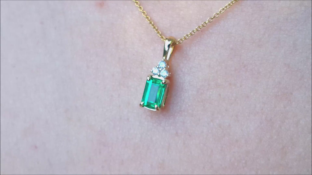 Genuine emerald necklace