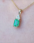 Genuine emerald necklace