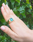 Men's 18k Yellow Gold Emerald Ring 4.84 ct.