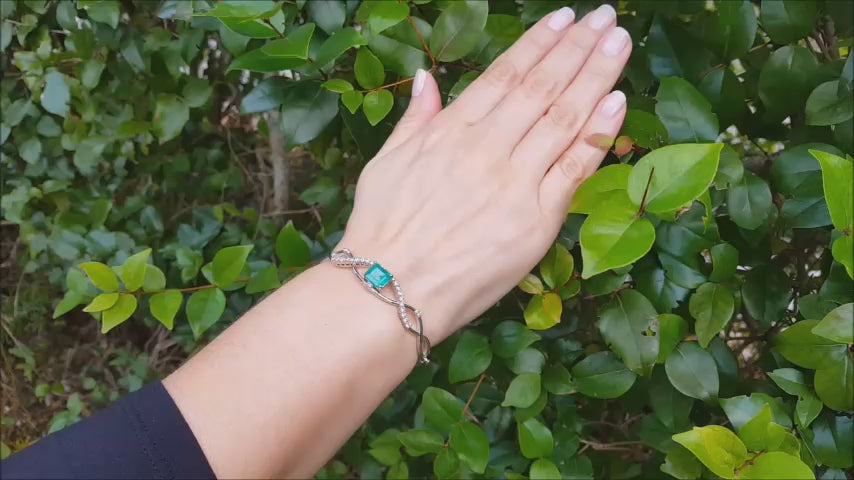 White gold Emerald bangle bracelets
