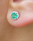 Emerald stud earrings