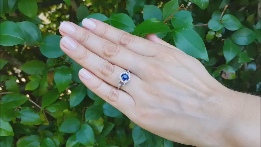 Blue sapphire women's ring