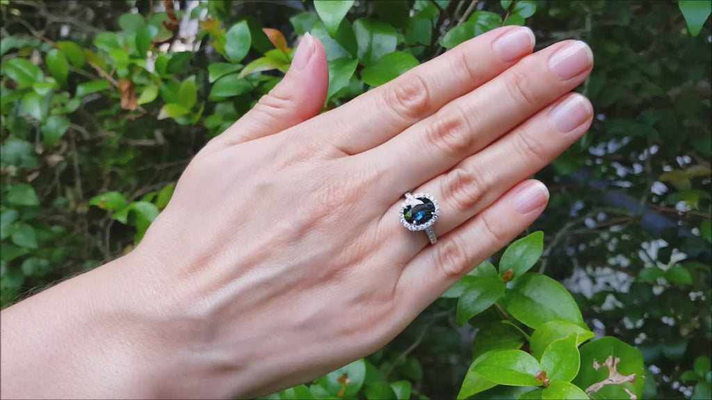 Women's blue sapphire ring