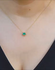0.76 ct. Tulip Emerald Necklace Slider Pendant