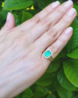 Emerald-cut emerald ring