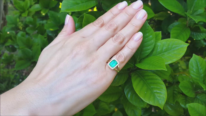 Emerald-cut emerald ring