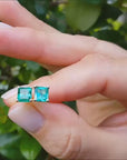 May birthstone stud earrings Colombian emeralds