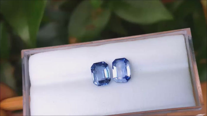 Genuine loose blue sapphires matching pair