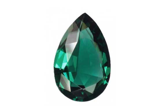 Man-made emerald: beautiful clean and even color, perfect cut, no signs of natural formation