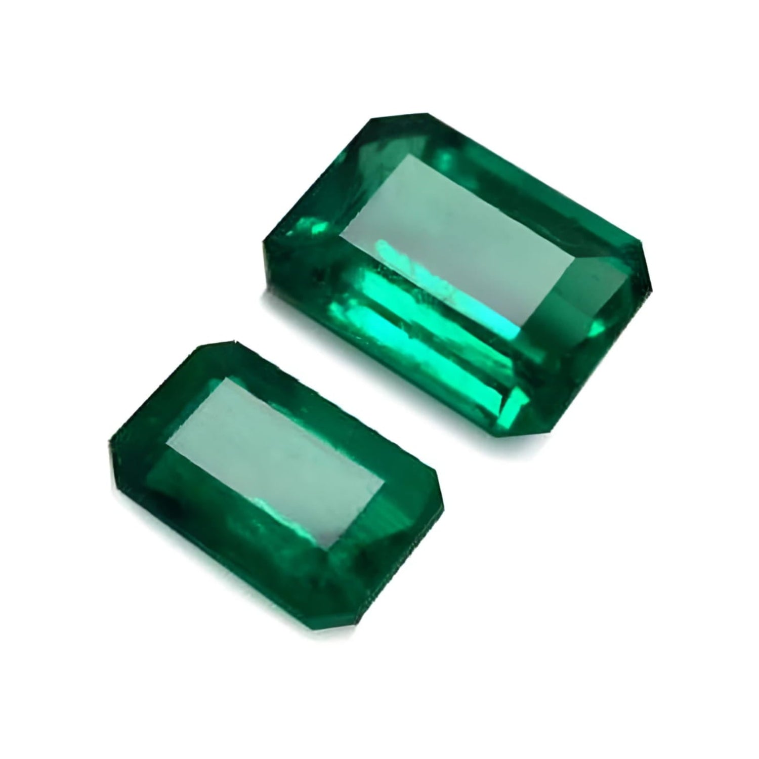In this diagram showing two emeralds with the table and crown facets facing upwards, I explain how natural emeralds should be cut to achieve a decent quality.