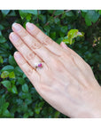 Natural You and Me Ruby Diamond Ring 18K Gold Ruby jewelry rings This you and me two stone ruby and diamond ring