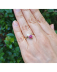 Natural You and Me Ruby Diamond Ring 18K Gold Ruby jewelry rings This you and me two stone ruby and diamond ring