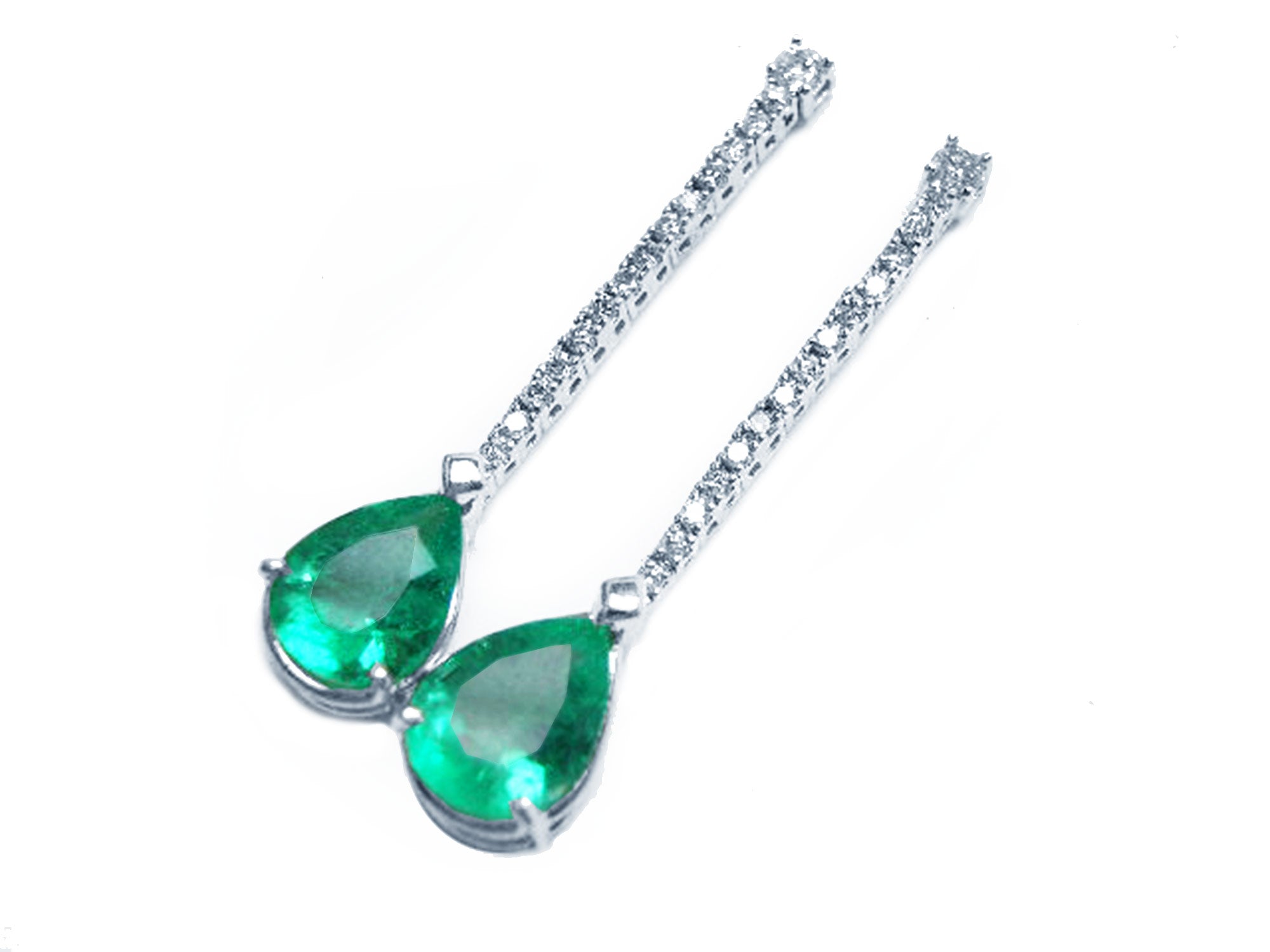 18k gold emerald and diamond earrings