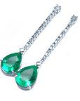 18k gold emerald and diamond earrings