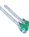 Tear drop emerald dangle earrings