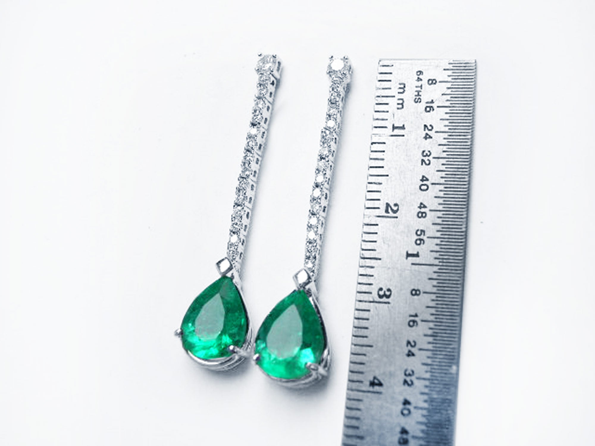 May birthstone emerald dangle earrings