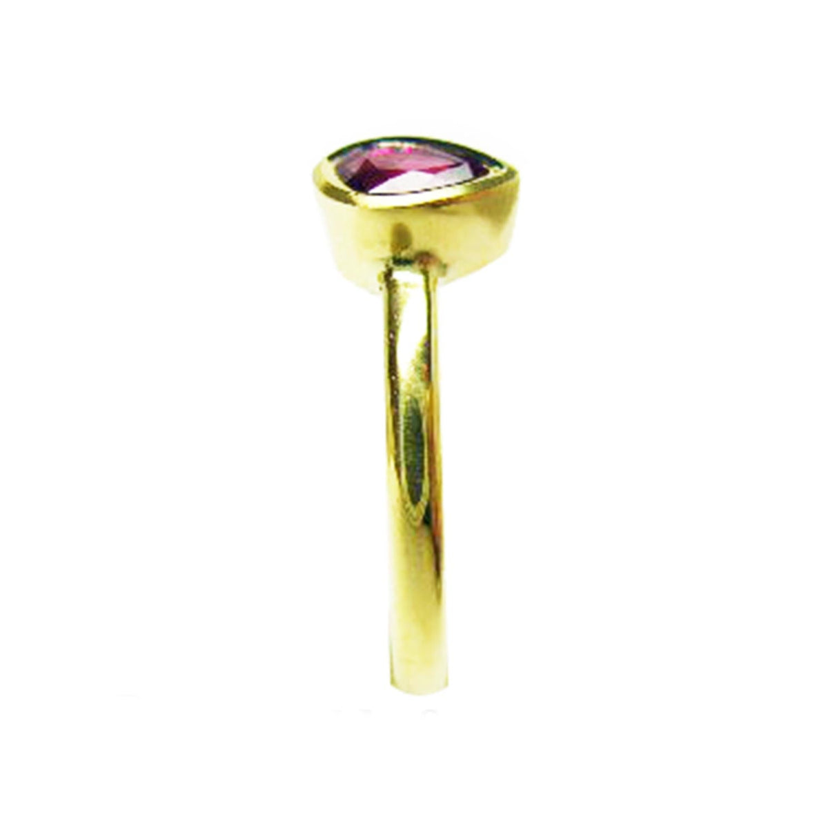 Teardrop Natural Ruby Solitaire Woman&#39;s Ring July&#39;s Birthstone 14K Yellow Gold