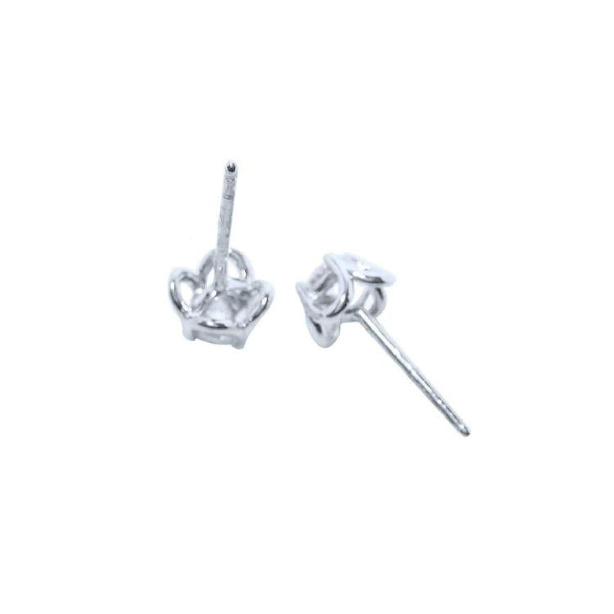 White gold tulip stud earrings with natural round cut diamonds, 0.47 ct.